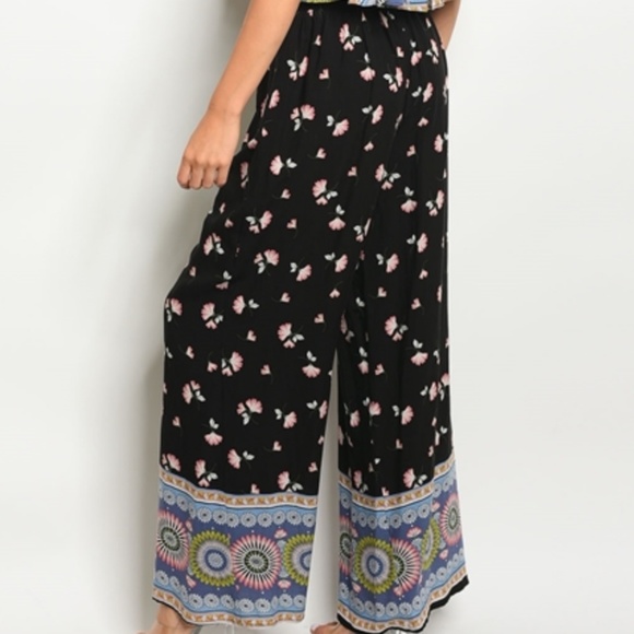 GIGI Two Piece Set Wide Leg Pants & Swing Crop Top Floral Print Sizes S & L NWT - Picture 10 of 12